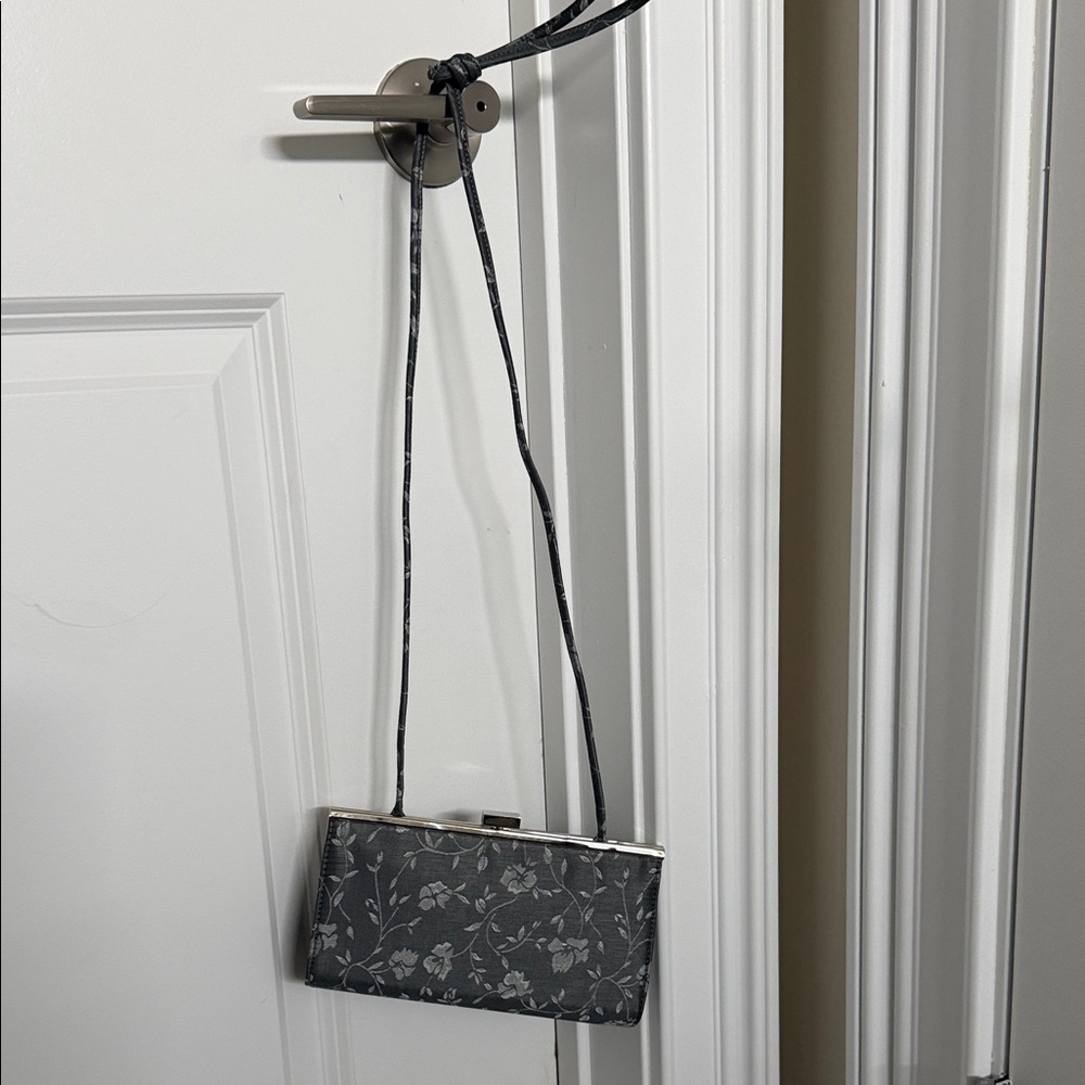 Liz Claiborne Gray Floral Clutch